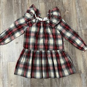 3T Plaid Ruffle Long Sleeve Dress